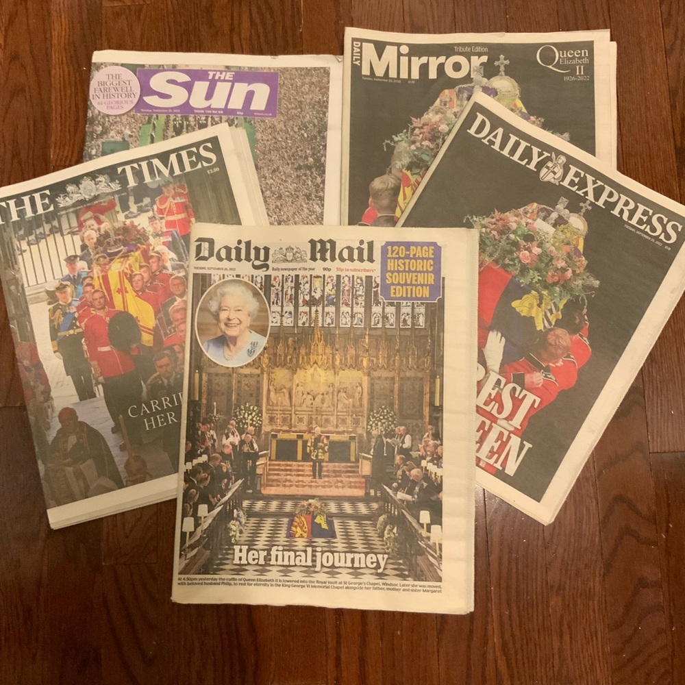 Queen Elizabeth II 5 UK newspaper tributes